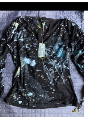 Roberto Cavalli Constellation Zodiac Print Stars Astrology Top